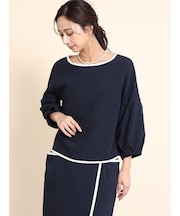 配色パイピングプルオーバー