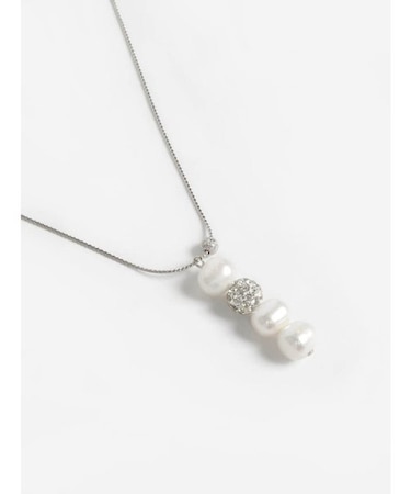 パール×ラインストーンモチーフネックレス