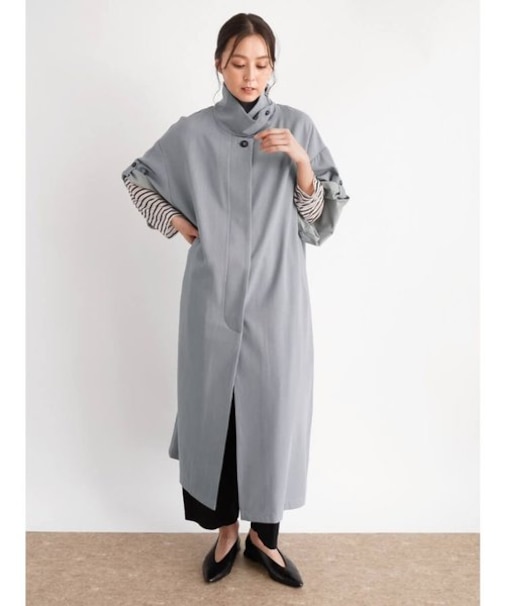 比翼仕立て５分袖コート