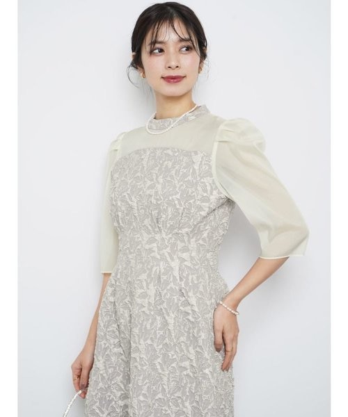 ふくれジャガードバックリボンドレス｜メドックの通販｜&mall（アンド