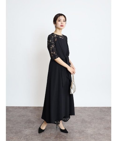 ノットデザインレースパンツスーツ（Dark Navy）