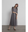 ボリュームショルダーバイカラードレス(light green,light yellow,light gray)