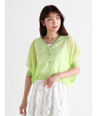 ドルマンスリーブシアーニットカーディガン