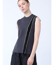 メローバイカラーラインニット