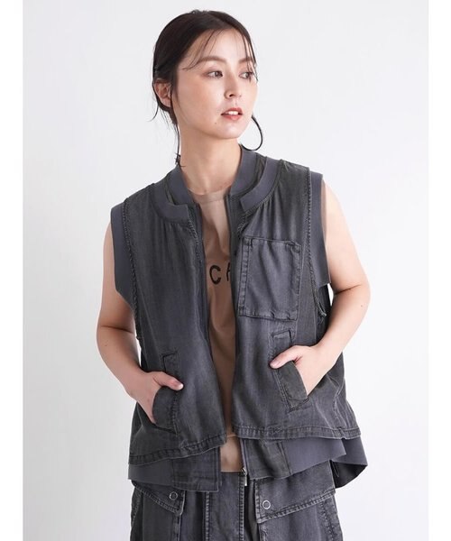 1% テンセルアセテートベスト テンセルデニムベスト｜メドックの通販｜&mall（アンドモール）三井