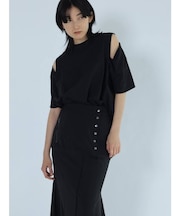 ショルダースリットカットソー（Blue）