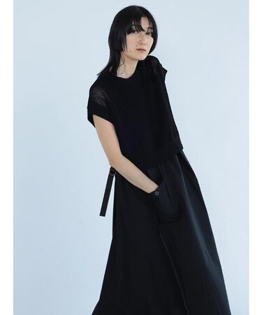 メッシュレイヤードワンピース