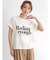 袖ロールプリントロゴTシャツ