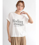 袖ロールプリントロゴTシャツ