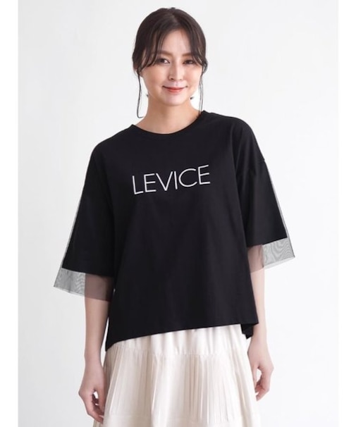 チュールスリーブTシャツ