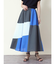 コットンミックスカラー配色パネルスカート