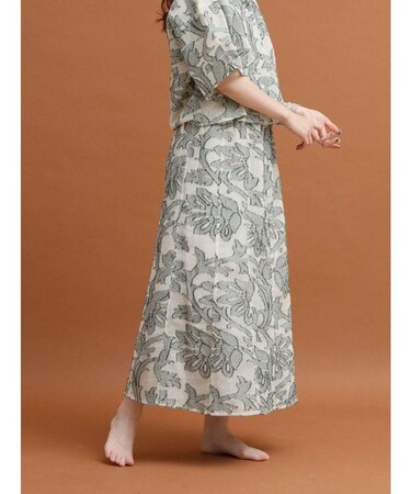 ネットカットジャガードフレアスカート