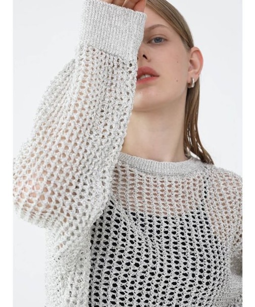 グリッターメッシュニット