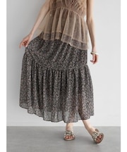 ペイズリープリントティアードスカート