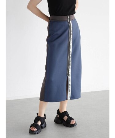 バイカラーロゴテープスカート