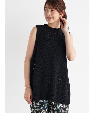 かぎ編みニットベスト