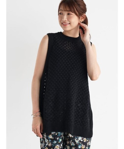 かぎ編みニットベスト