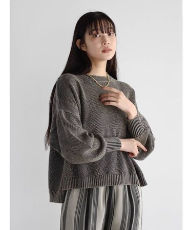 ウォッシュデザインローゲージニット