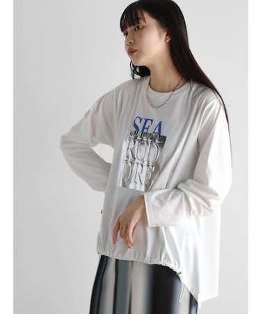 ドロストヘム箔ロゴロングTシャツ