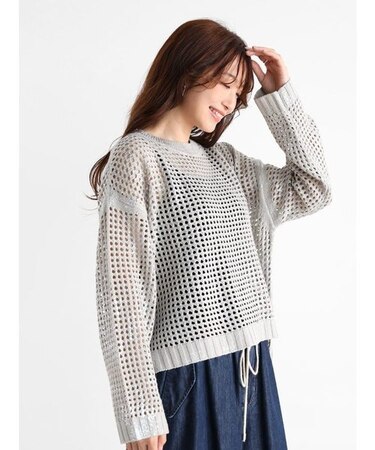 箔ペイントメッシュニット