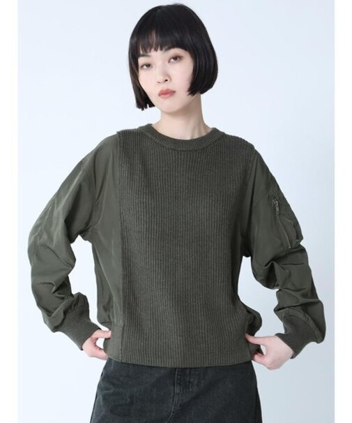 ミリタリーライクドッキングニット