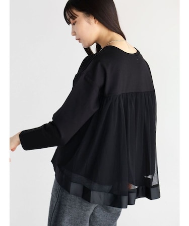 バックチュールロングスリーブプルオーバー