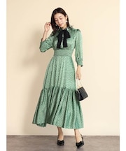 フロントリボンドットワンピース