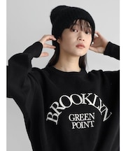 セリフロゴハイゲージニットプルオーバー