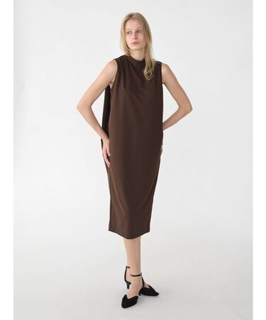 ジョーゼットボトルネックコクーンシルエットワンピース