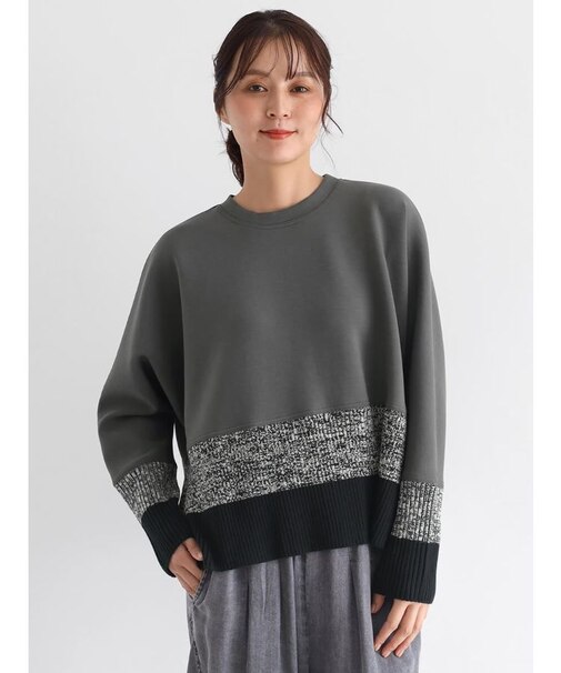 ニット切り替えボンディングプルオーバー