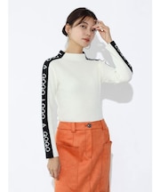 ロゴスリーブリブタイトニット