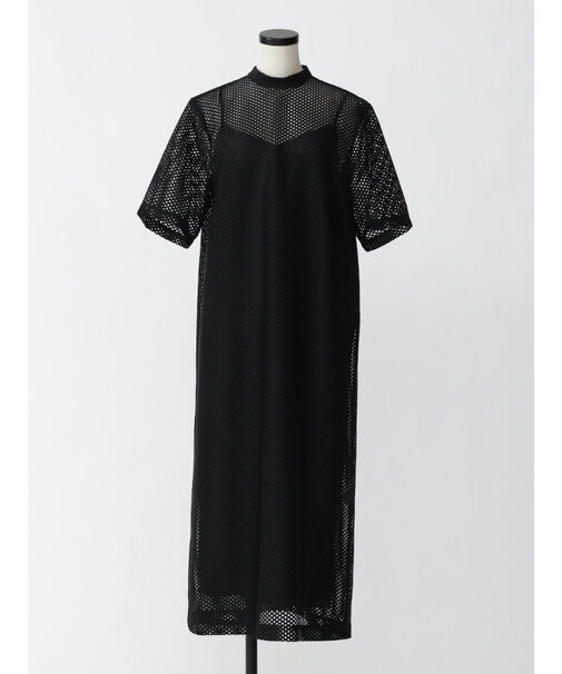 ダブルラッセルハーフスリーブワンピース