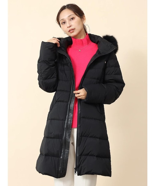 フォックスファー付きロングダウンコート