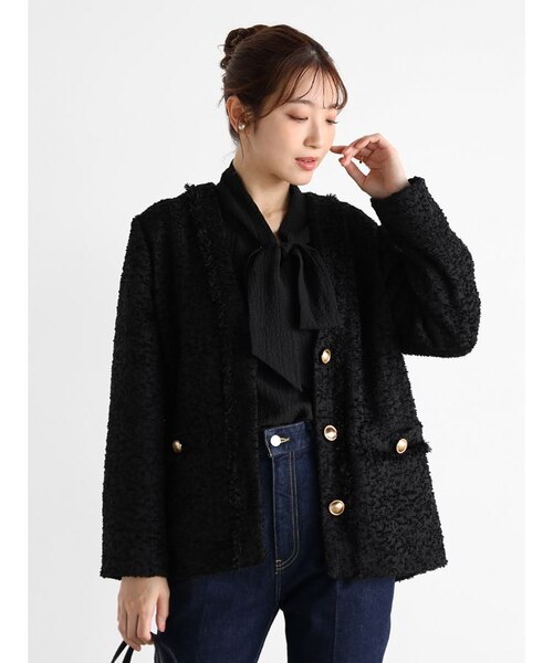 フリンジシャギーツイードジャケット｜メドックの通販｜&mall（アンド