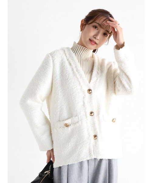 フリンジシャギーツイードジャケット｜メドックの通販｜&mall（アンド