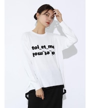 刺繍ロゴ配色ニット