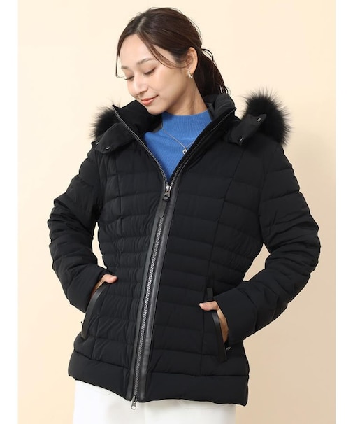 フォックスファー付きミドルダウンコート