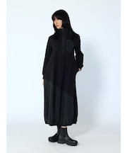 バルーンシルエット異素材ワンピース