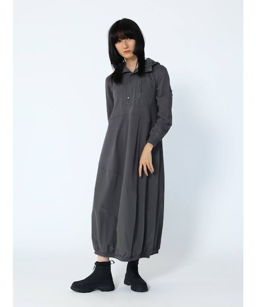 バルーンシルエット異素材ワンピース