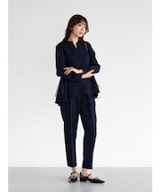 バックチュールブラウス&パンツセットアップ