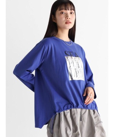 ドロストヘム箔ロゴロングTシャツ