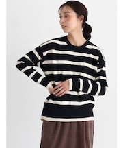 クルーネックボーダーニット