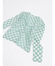 フラッグチェックシアートップス