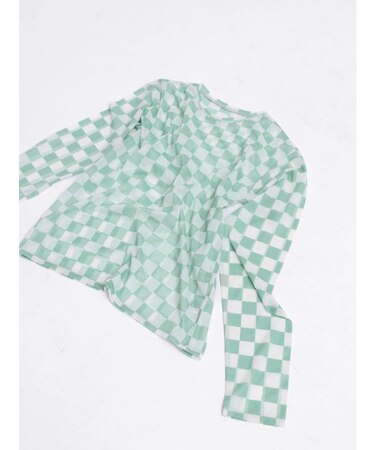 フラッグチェックシアートップス