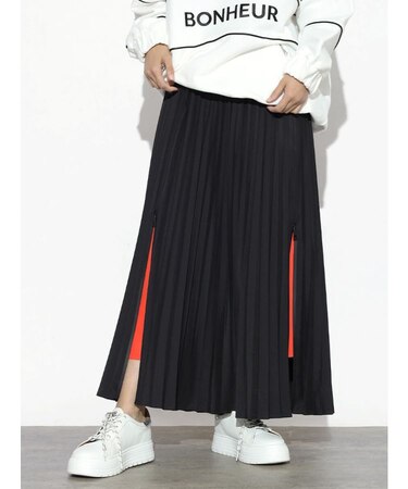 ファスナースリットプリーツスカート