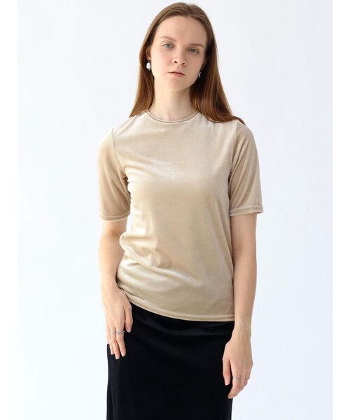 ベロアハーフスリーブトップス｜メドックの通販｜&mall（アンドモール