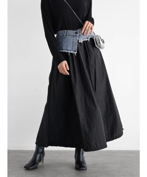 デニムドッキングデザインスカート