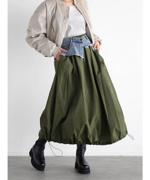 デニムドッキングデザインスカート