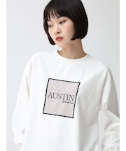 シアーロゴ刺繍ロンT