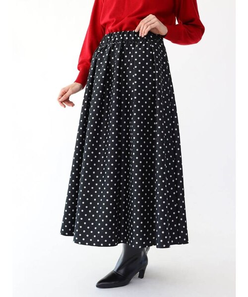 ロングスカート　MEDOC ドットロングスカート｜メドックの通販｜&mall（アンドモール